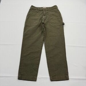 Marine Layer Maya Slim‎ Straight Utility Pants Womens 6 High Rise Waist Crop